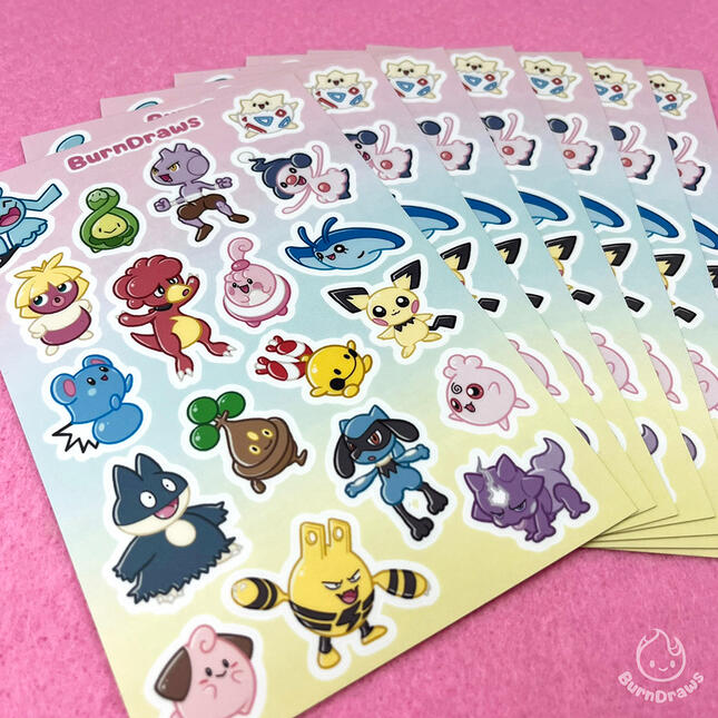 Poke Babymon Stickersheets